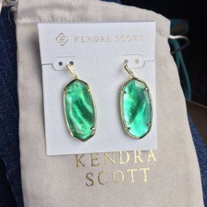 Kendra Scott Jade Green Ilusion Elle Drop Earrings